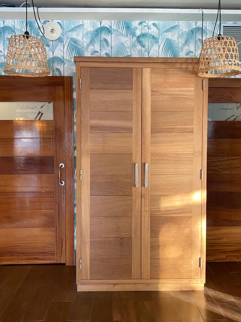 Wooden wardrobe restored to natural wood