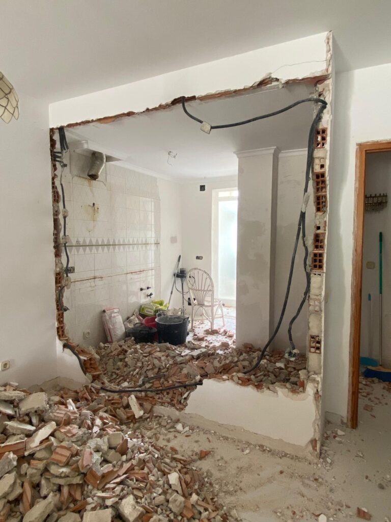 Kitchen in Jávea during demolition before renovation