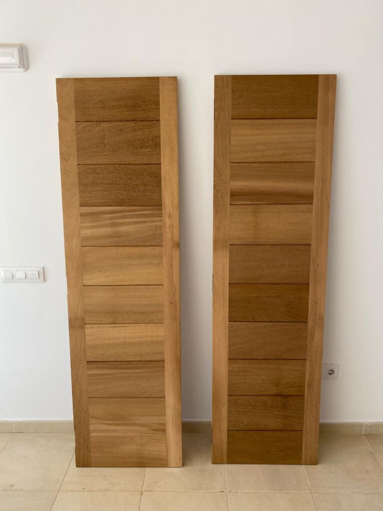 Doors restored to natural wood